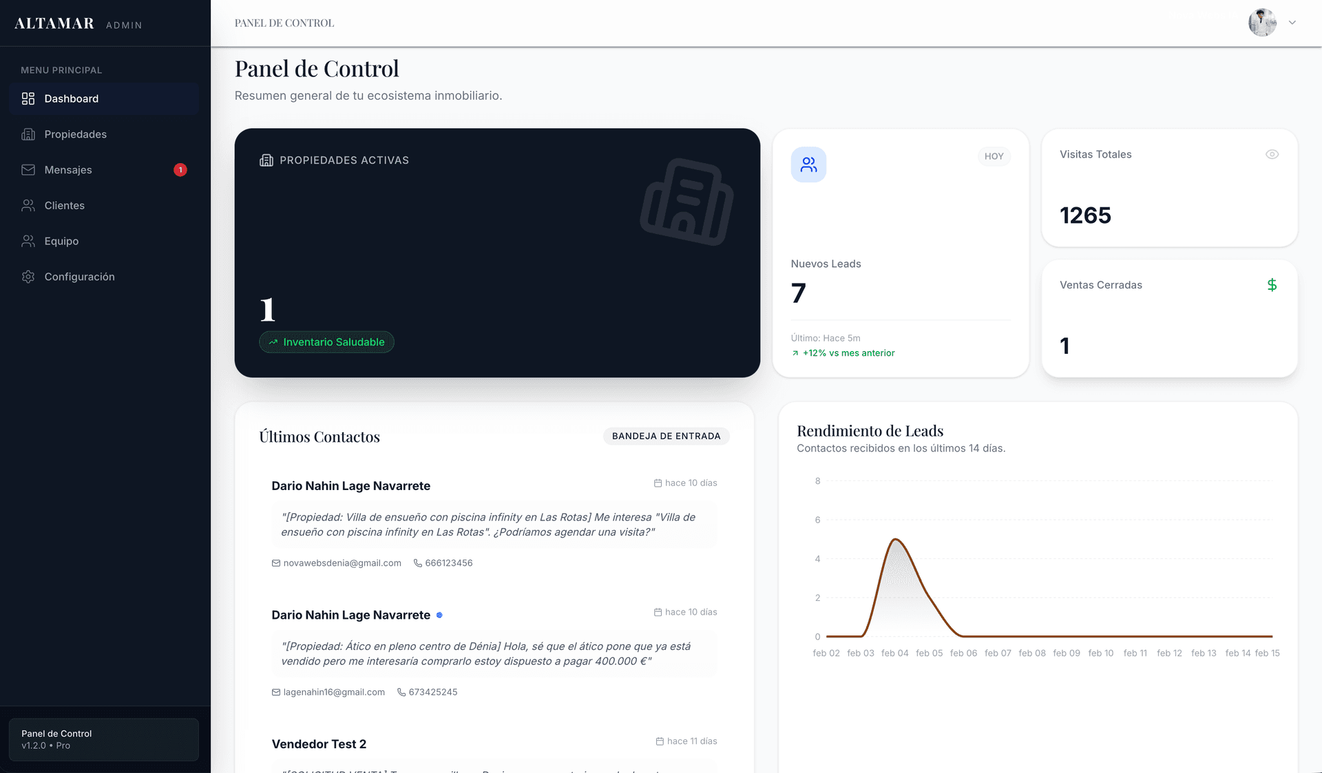 Altamar — Portal de Administración