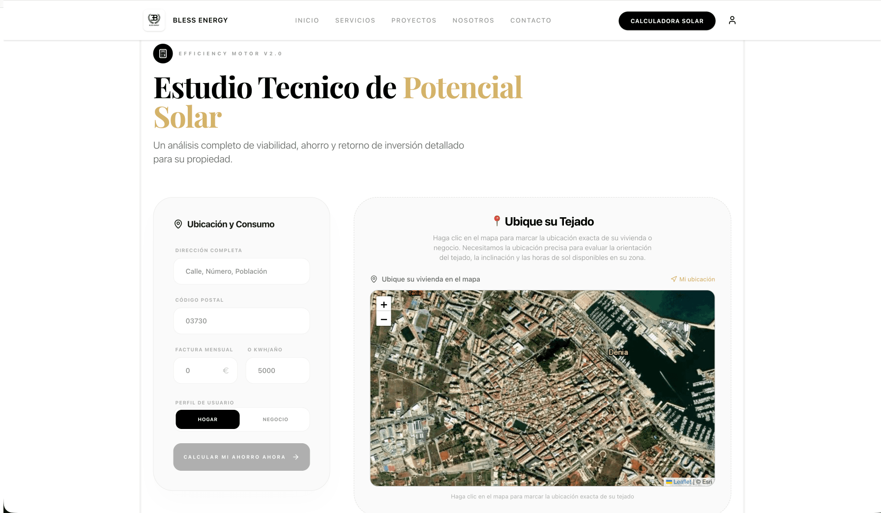 Calculadora Solar Bless Energy