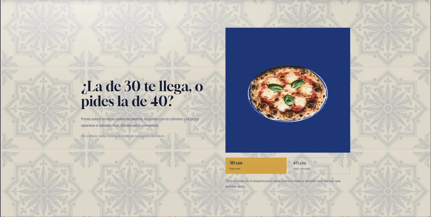 Visor de la web con el comparador de 30 y 40 centímetros