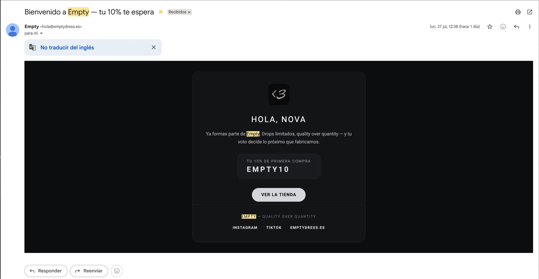 Correo de Bienvenida de OKUD