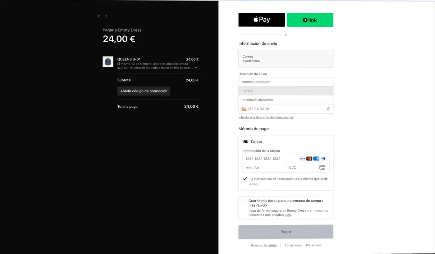 Checkout de OKUD con Stripe