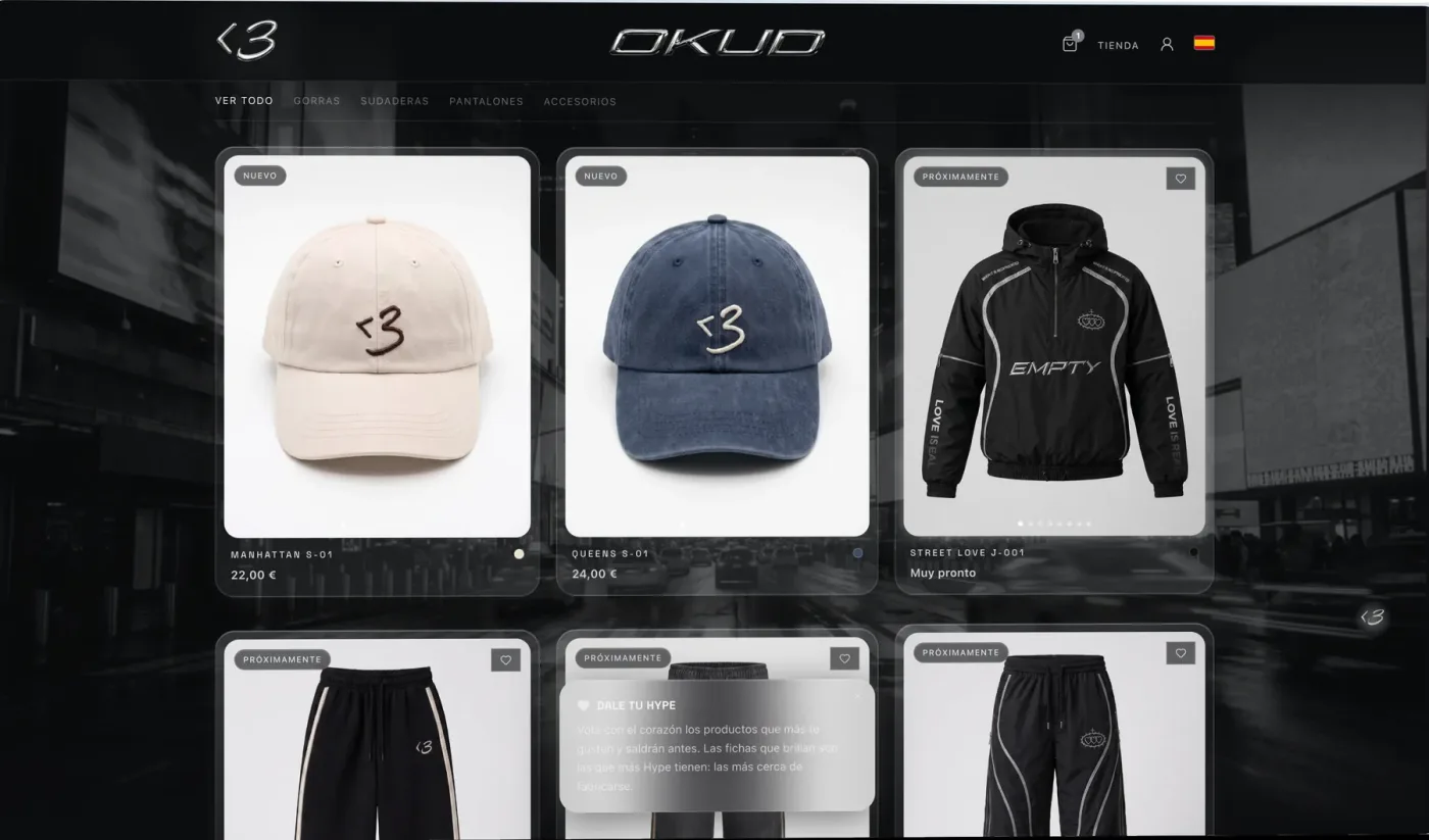 Catálogo de OKUD con el sistema de votos Hype