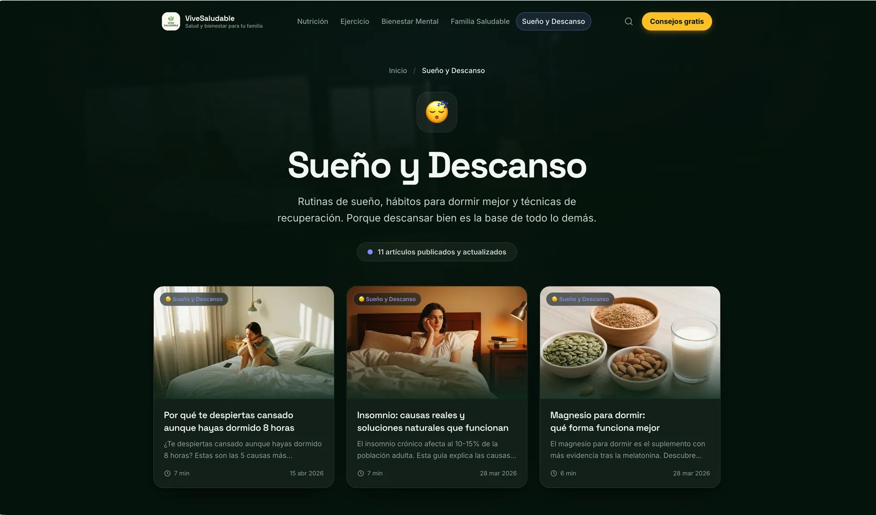 ViveSaludable · Sueño y Descanso